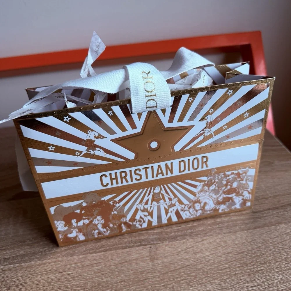 Christian Dior Milan Italy Shopping‎ Bag Gold Star Charm/Ribbon Circus of Dreams